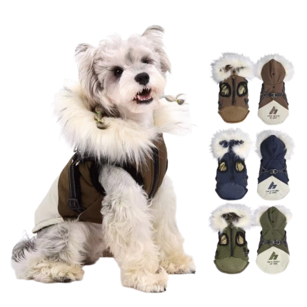 Q#High Quality Autumn Winter Pet Dog Vest New Outdoor Hoodie Velvet Anti-Cold Stormtrooper Clothing Made High Quality Polyester
