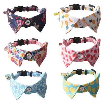 I#New Design Dog Collar Full Print Cute Neckband with Bell Polyester Ribbons Eco-friendly Pet Accessories