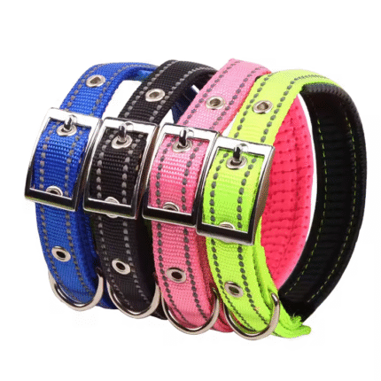K#New Custom Padded Adjustable Heavy Duty Nylon Neoprene Dog Collar for Small Medium Large Dogs Reflective Wide Pet Collars